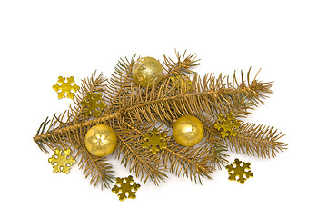 Image showing Golden Christmas decorations