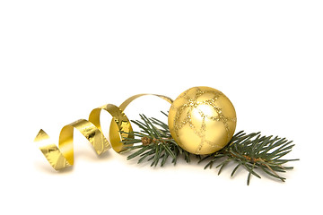 Image showing Golden Christmas decorations