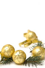 Image showing Golden Christmas decorations