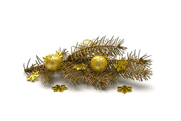 Image showing Golden Christmas decorations