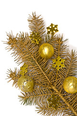 Image showing Golden Christmas decorations