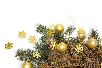 Image showing Golden Christmas decorations