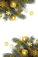 Image showing Golden Christmas decorations