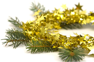 Image showing Golden Christmas decorations