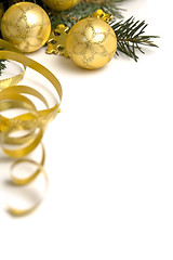 Image showing Golden Christmas decorations