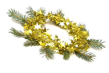 Image showing Golden Christmas decorations