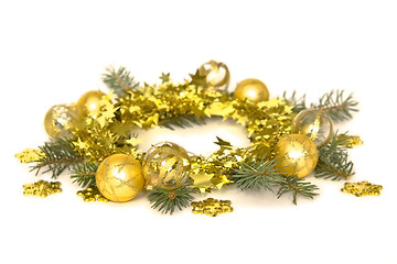 Image showing Golden Christmas decorations