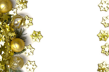 Image showing Golden Christmas decorations