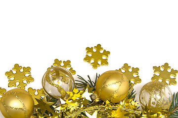 Image showing Golden Christmas decorations