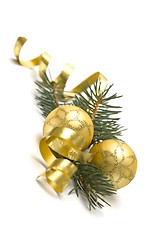 Image showing Golden Christmas decorations