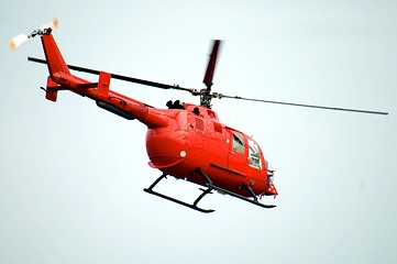 Image showing red helicopter