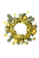 Image showing Golden Christmas decorations