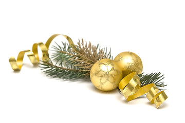 Image showing Golden Christmas decorations