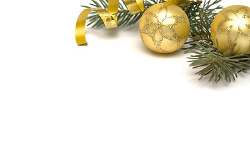 Image showing Golden Christmas decorations