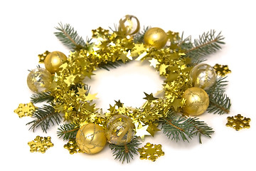 Image showing Golden Christmas decorations