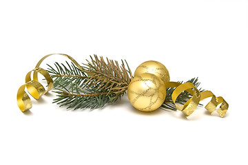 Image showing Golden Christmas decorations