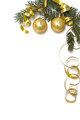 Image showing Golden Christmas decorations