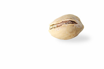 Image showing Single pistachio on white background