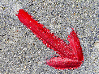 Image showing Red painted arrow