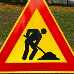 Image showing Road work sign