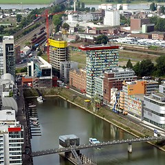 Image showing Duesseldorf mediahafen harbour