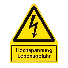 Image showing Danger of death Electric shock