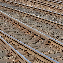 Image showing Railway railroad tracks