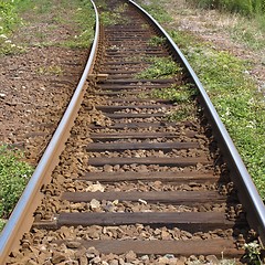 Image showing Railway railroad tracks