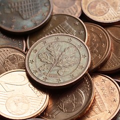 Image showing Euro coins background