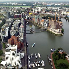 Image showing Duesseldorf mediahafen harbour