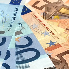 Image showing Euro bankonotes background