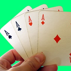 Image showing Poker of aces cards
