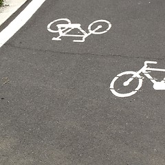 Image showing Bike lane sign