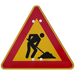 Image showing Road works sign