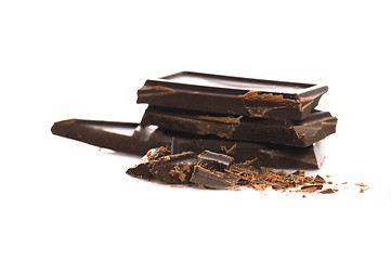 Image showing Chopped chocolate isolated on the white background