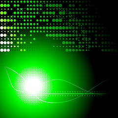 Image showing Green and black abstract background