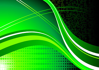 Image showing abstract green waves