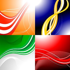 Image showing Four colourful abstract backgrounds