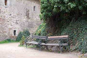 Image showing Benches in the castle