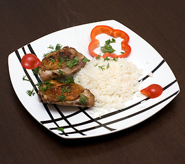 Image showing Chicken and rice