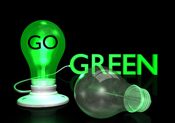 Image showing Go Green Light Bulb