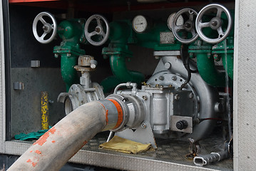 Image showing Water compressor in fire brigade vehicle