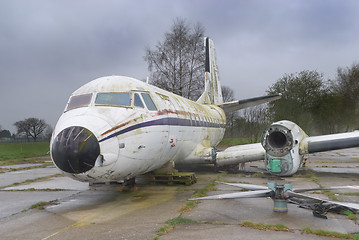 Image showing Wrecked old airplane