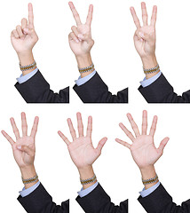 Image showing Collection counting fingers 1 to 6