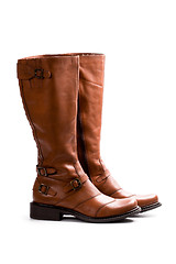 Image showing pair of brown boots