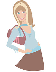 Image showing Blond Girl with Purse
