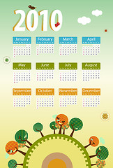 Image showing Calendar 2010 Environmental retro planet
