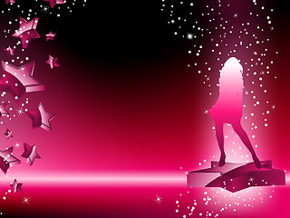 Image showing Girl Dancing on Star Pink Flyer