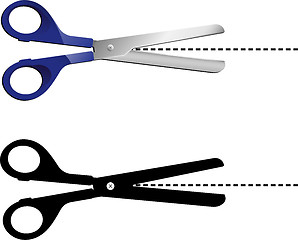 Image showing Highly detailed scissors with dots line.