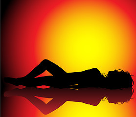 Image showing Girl Sun Bath